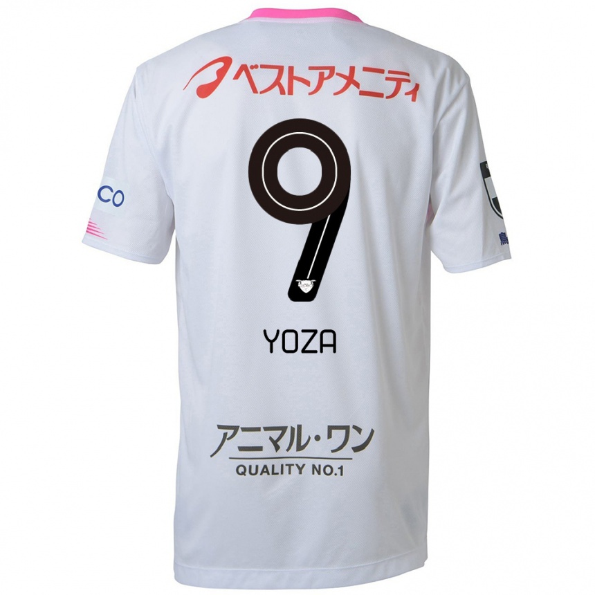 Niño Fútbol Camiseta Tomomichi Yoza #9 Blanco Azul Rosa 2ª Equipación 2024/25