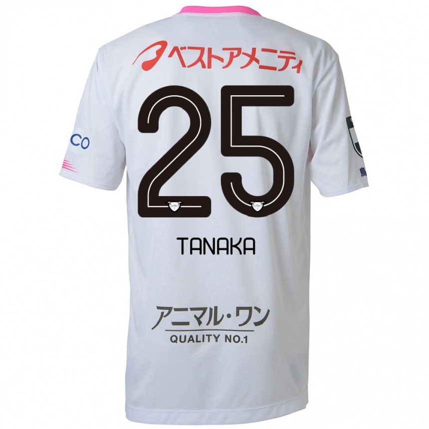 Niño Fútbol Camiseta Yuto Tanaka #25 Blanco Azul Rosa 2ª Equipación 2024/25