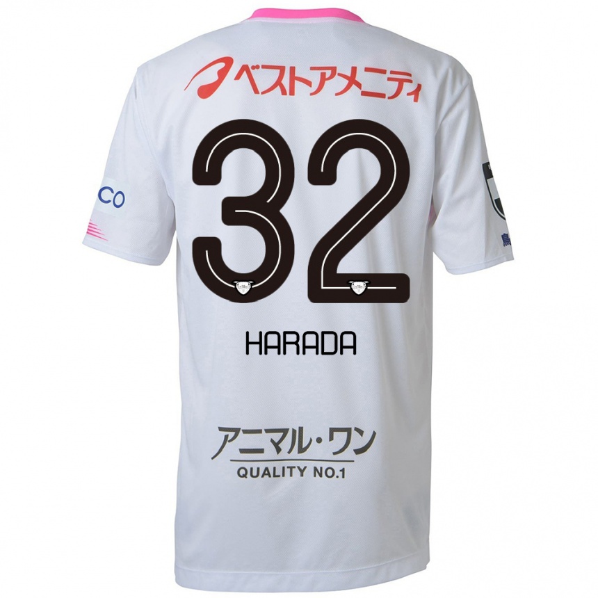 Niño Fútbol Camiseta Rentaro Harada #32 Blanco Azul Rosa 2ª Equipación 2024/25