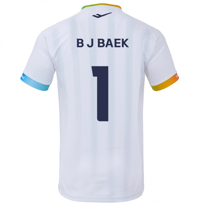 Niño Fútbol Camiseta Jong-Beom Baek #1 Blanco Azul 2ª Equipación 2024/25