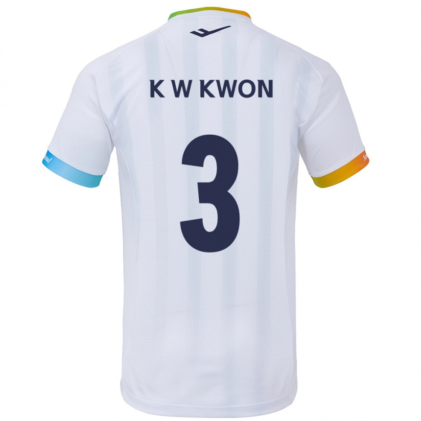 Niño Fútbol Camiseta Wan-Kyu Kwon #3 Blanco Azul 2ª Equipación 2024/25