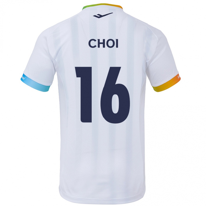 Niño Fútbol Camiseta Jun Choi #16 Blanco Azul 2ª Equipación 2024/25