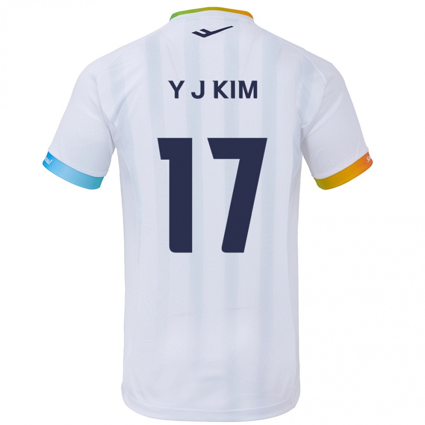 Niño Fútbol Camiseta Jin-Ya Kim #17 Blanco Azul 2ª Equipación 2024/25