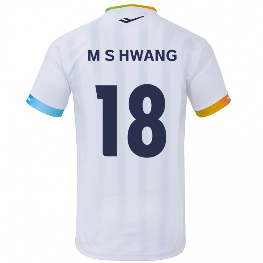 Niño Fútbol Camiseta Seong-Min Hwang #18 Blanco Azul 2ª Equipación 2024/25