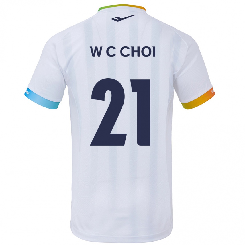 Niño Fútbol Camiseta Cheol-Won Choi #21 Blanco Azul 2ª Equipación 2024/25