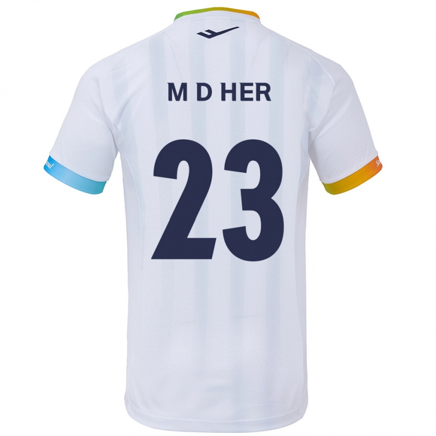 Niño Fútbol Camiseta Dong-Min Her #23 Blanco Azul 2ª Equipación 2024/25