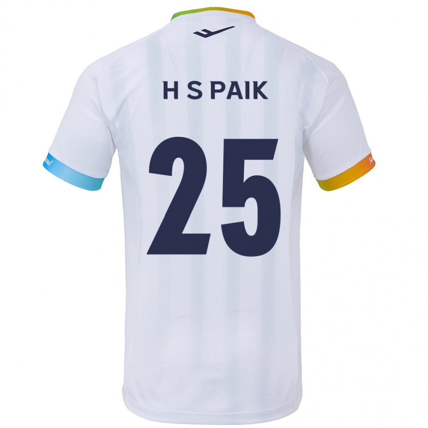 Niño Fútbol Camiseta Sang-Hoon Paik #25 Blanco Azul 2ª Equipación 2024/25