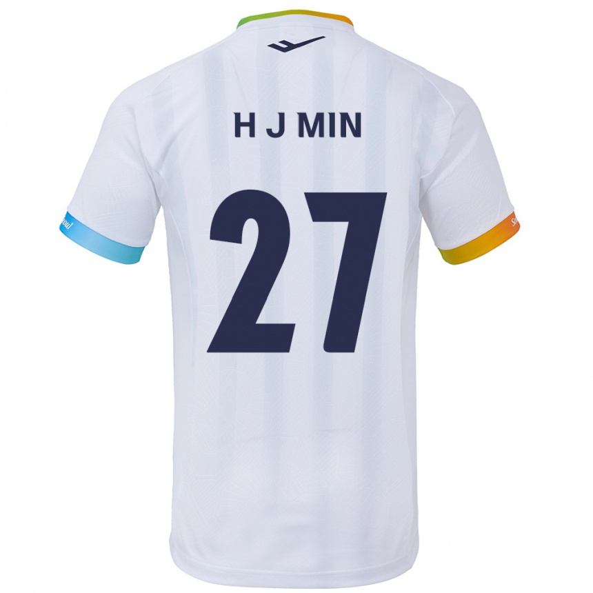 Niño Fútbol Camiseta Ji-Hoon Min #27 Blanco Azul 2ª Equipación 2024/25