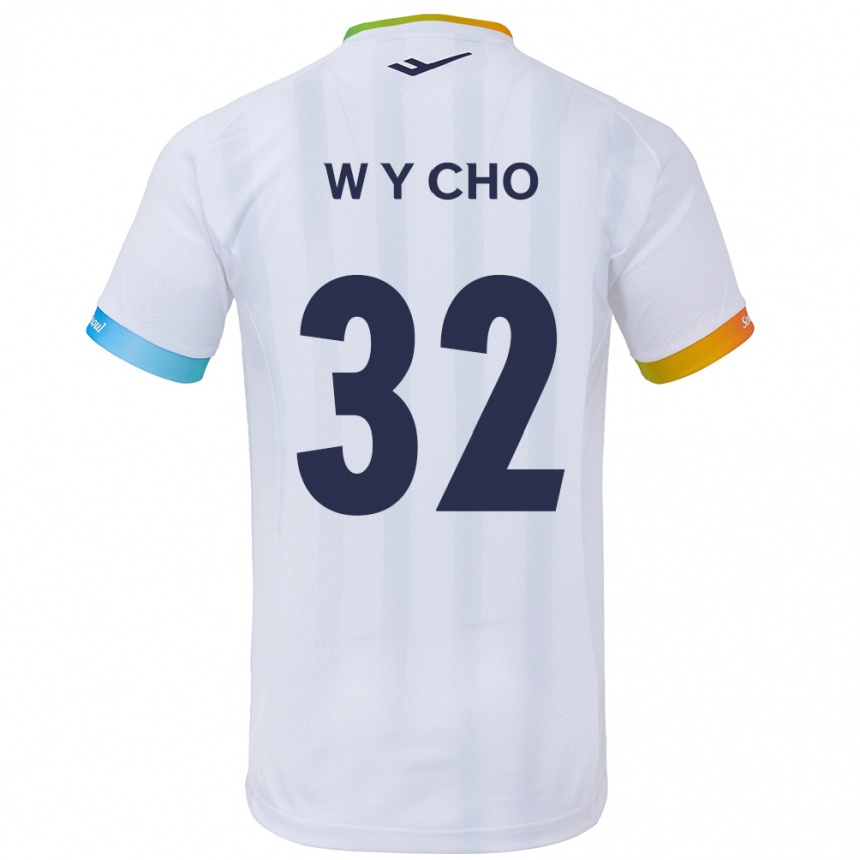 Niño Fútbol Camiseta Young-Wook Cho #32 Blanco Azul 2ª Equipación 2024/25