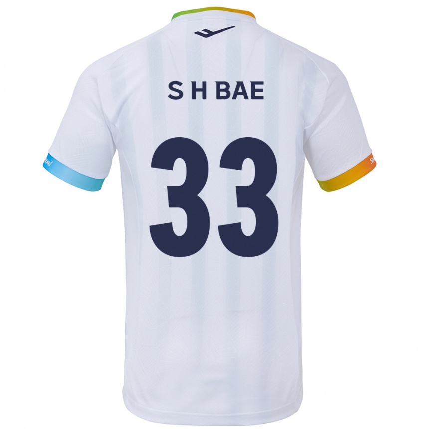 Niño Fútbol Camiseta Hyun-Seo Bae #33 Blanco Azul 2ª Equipación 2024/25