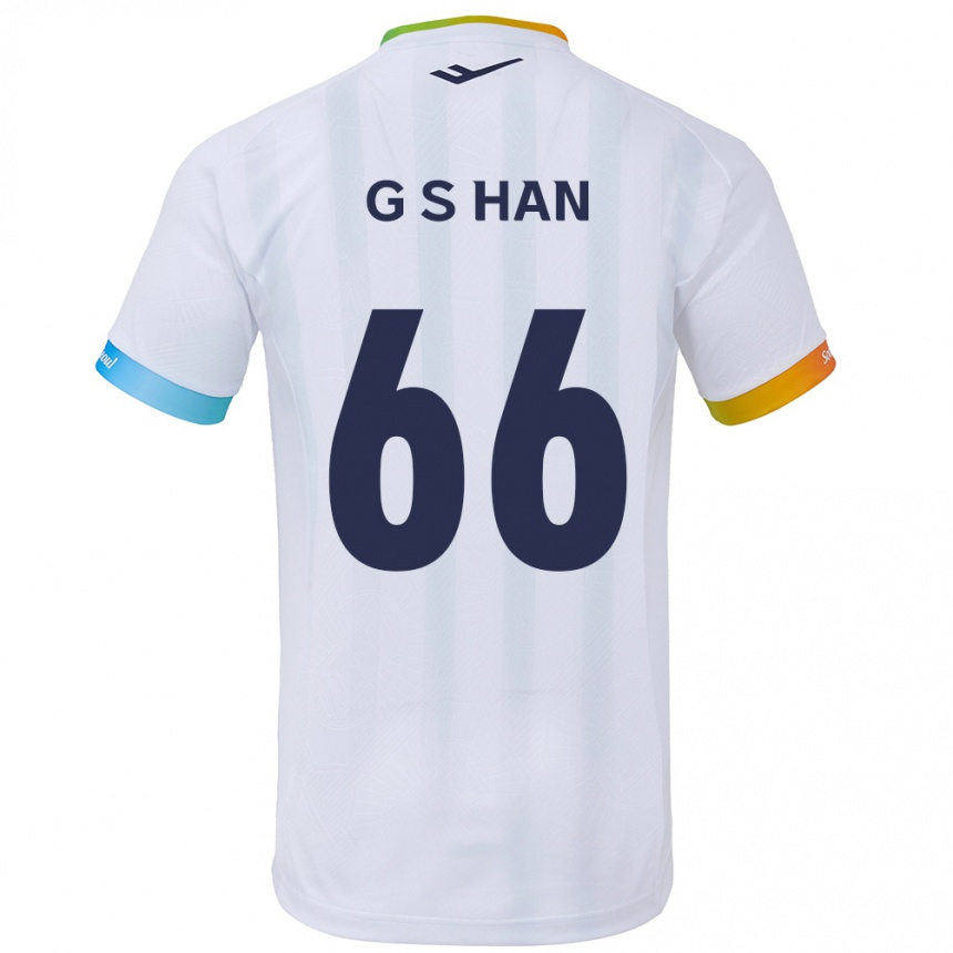 Niño Fútbol Camiseta Seung-Gyu Han #66 Blanco Azul 2ª Equipación 2024/25