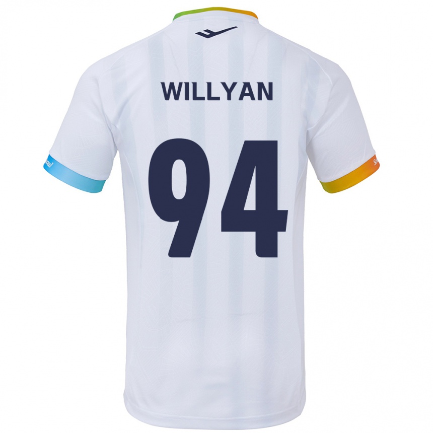 Niño Fútbol Camiseta Willyan #94 Blanco Azul 2ª Equipación 2024/25