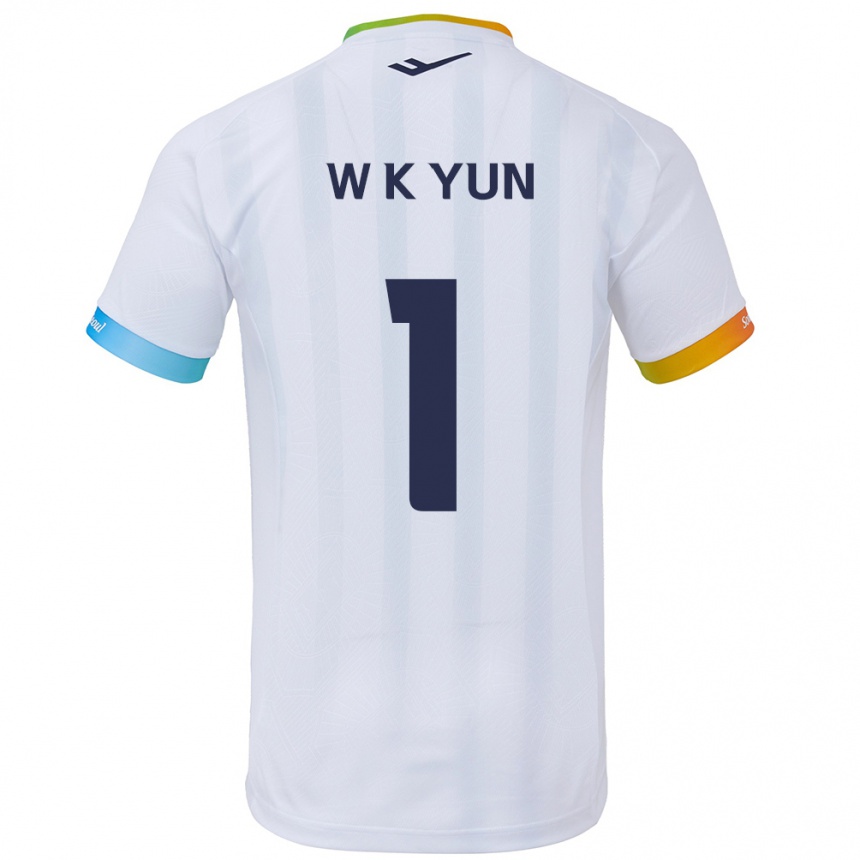 Niño Fútbol Camiseta Ki-Wook Yun #1 Blanco Azul 2ª Equipación 2024/25