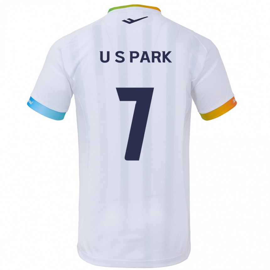 Niño Fútbol Camiseta Sun-Uk Park #7 Blanco Azul 2ª Equipación 2024/25