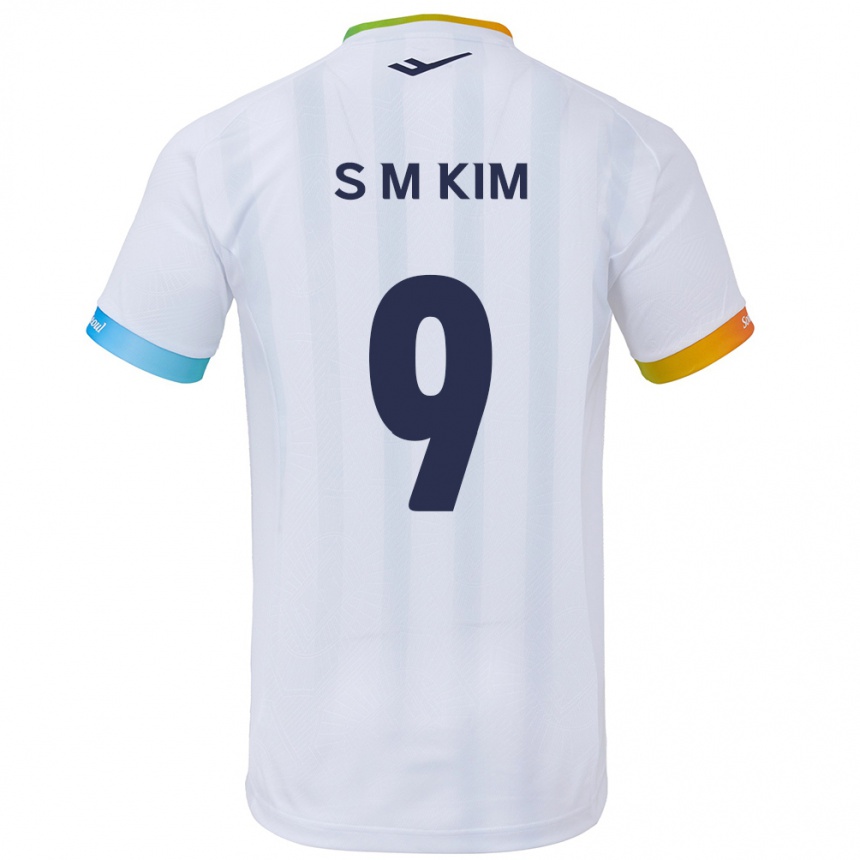 Niño Fútbol Camiseta Min-Sung Kim #9 Blanco Azul 2ª Equipación 2024/25