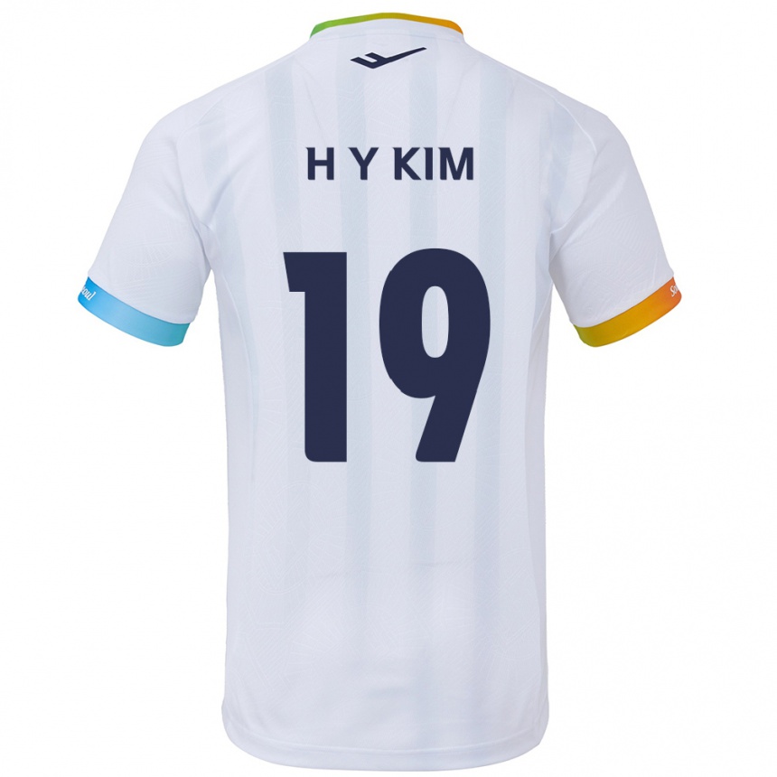 Niño Fútbol Camiseta Yong-Hyuk Kim #19 Blanco Azul 2ª Equipación 2024/25