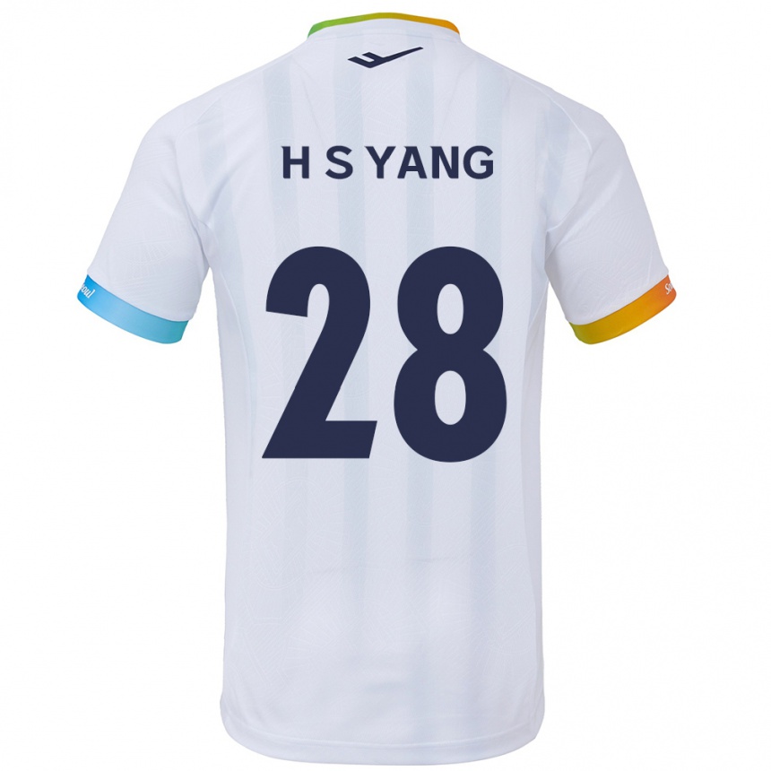 Niño Fútbol Camiseta Seung-Hyeon Yang #28 Blanco Azul 2ª Equipación 2024/25