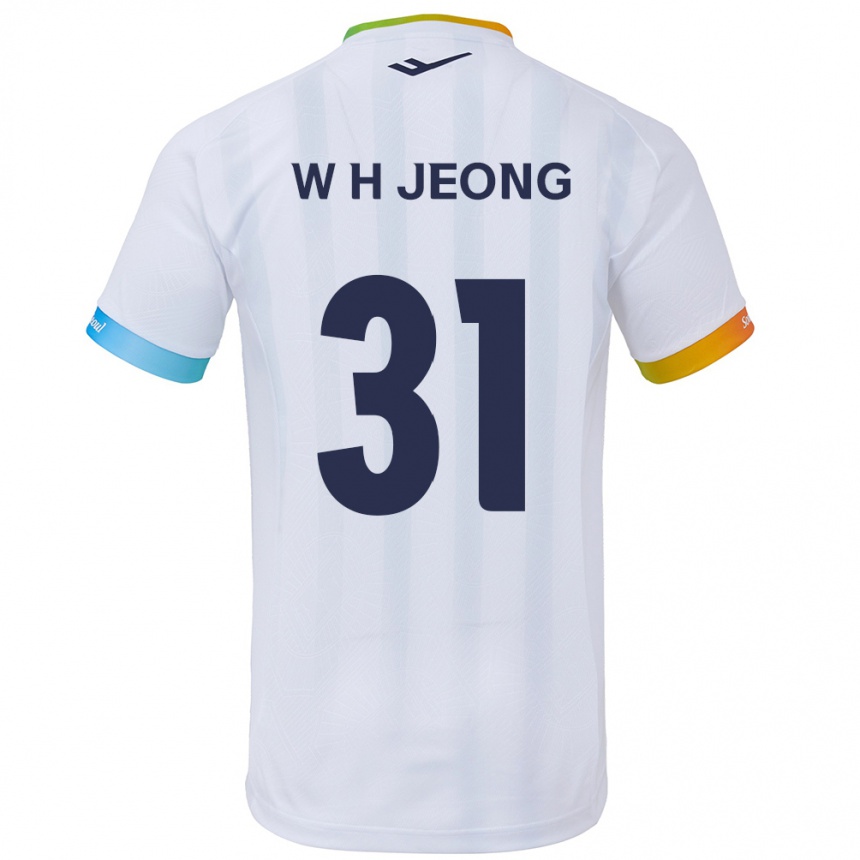 Niño Fútbol Camiseta Hyun-Woong Jeong #31 Blanco Azul 2ª Equipación 2024/25