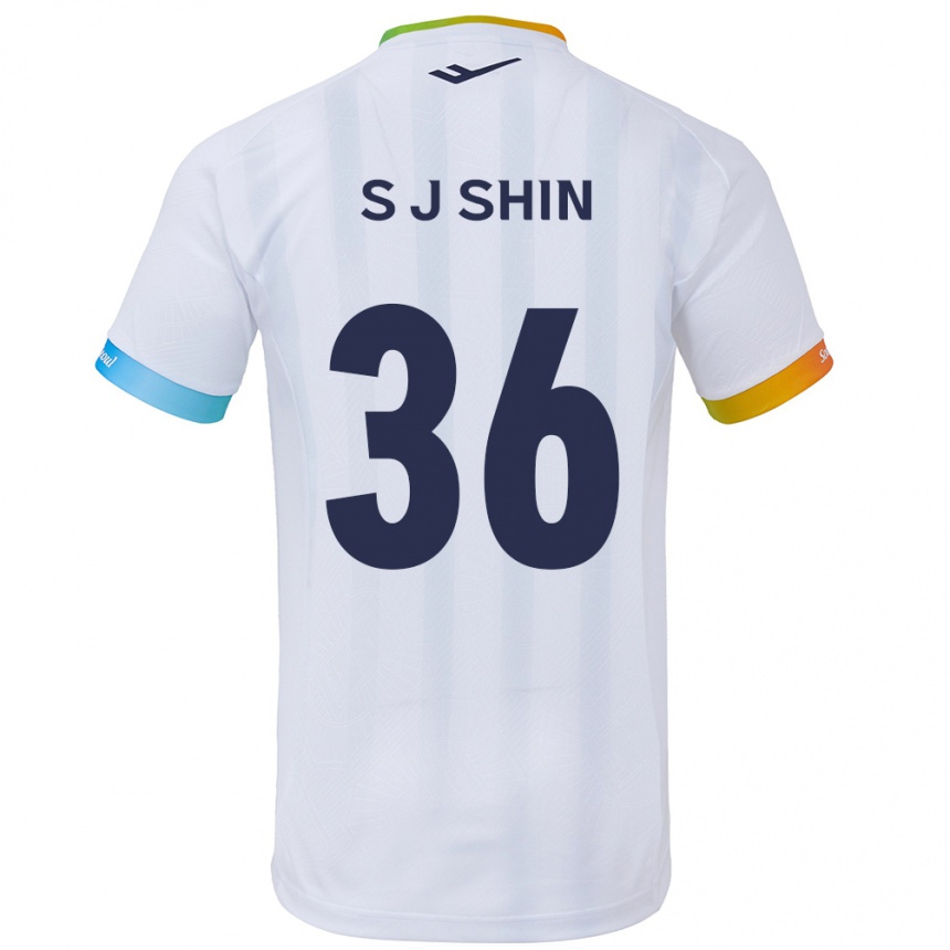 Niño Fútbol Camiseta Ji-Seop Shin #36 Blanco Azul 2ª Equipación 2024/25