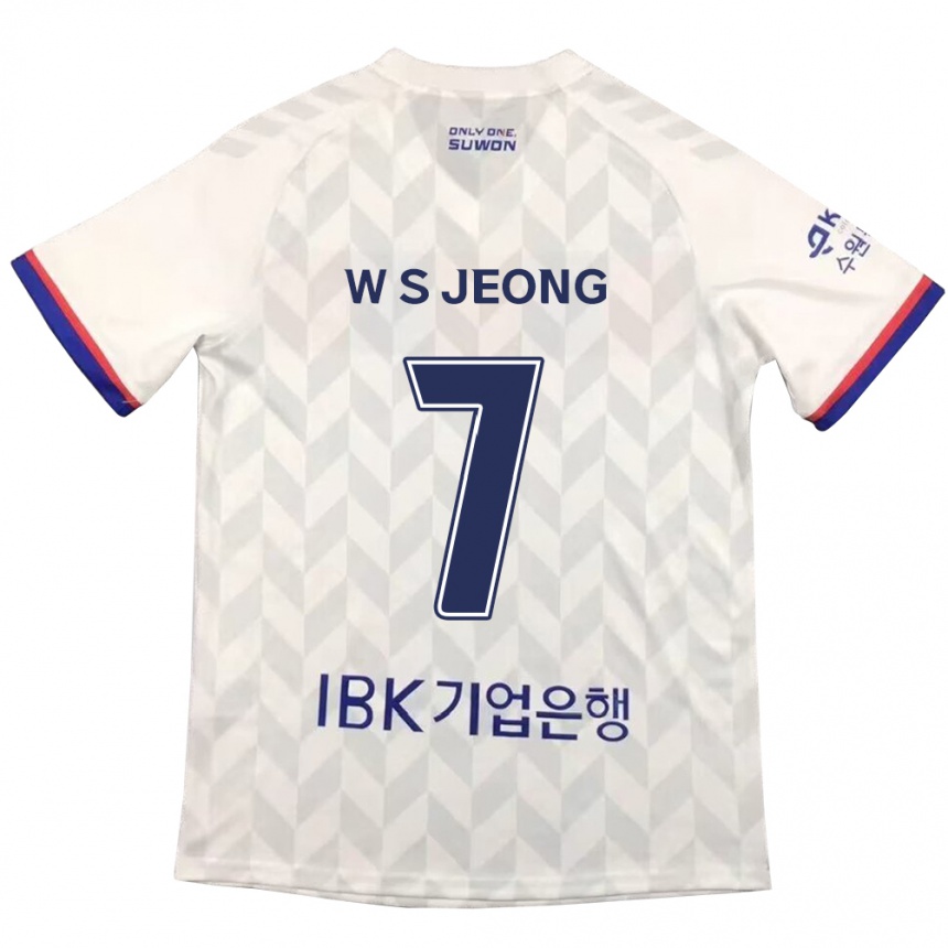 Niño Fútbol Camiseta Seung-Won Jeong #7 Blanco Azul 2ª Equipación 2024/25