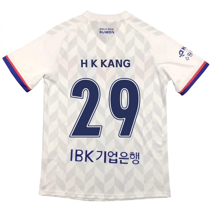 Niño Fútbol Camiseta Kyo-Hun Kang #29 Blanco Azul 2ª Equipación 2024/25