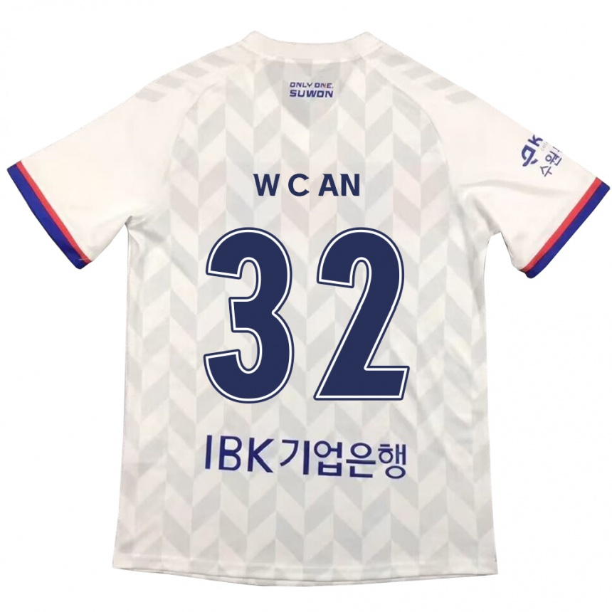 Niño Fútbol Camiseta Chi-Woo An #32 Blanco Azul 2ª Equipación 2024/25