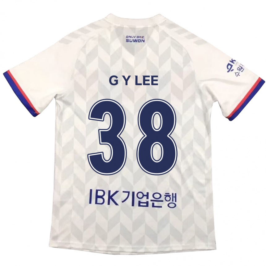 Niño Fútbol Camiseta Yun-Gun Lee #38 Blanco Azul 2ª Equipación 2024/25