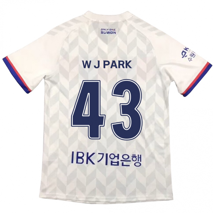 Niño Fútbol Camiseta Jin-Woo Park #43 Blanco Azul 2ª Equipación 2024/25