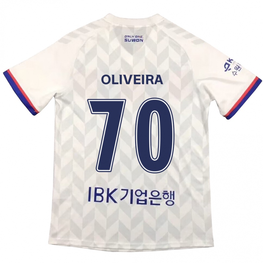 Niño Fútbol Camiseta Anderson Oliveira #70 Blanco Azul 2ª Equipación 2024/25