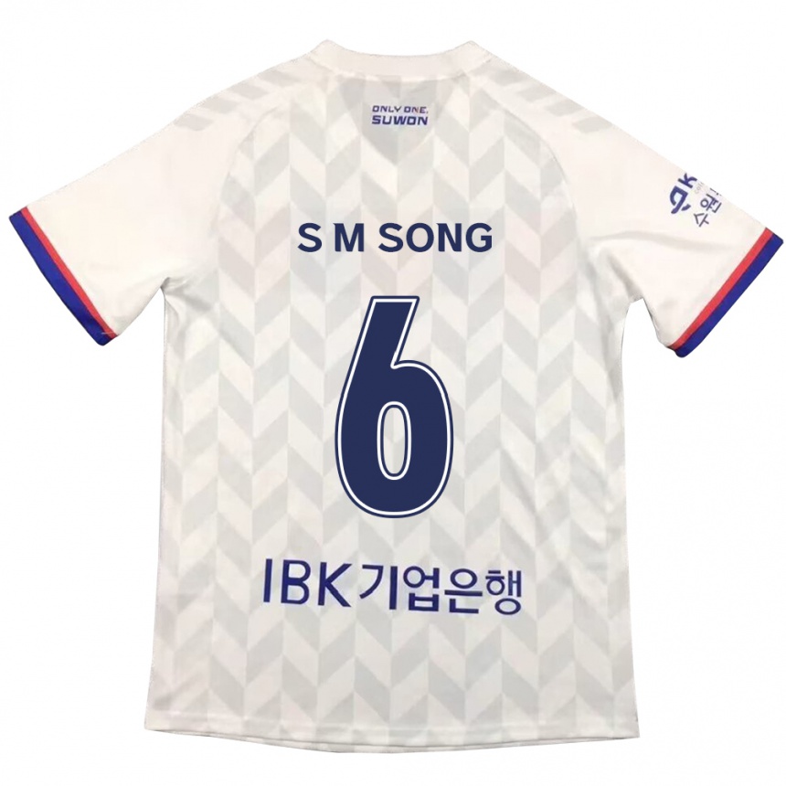 Niño Fútbol Camiseta Min-Seob Song #6 Blanco Azul 2ª Equipación 2024/25