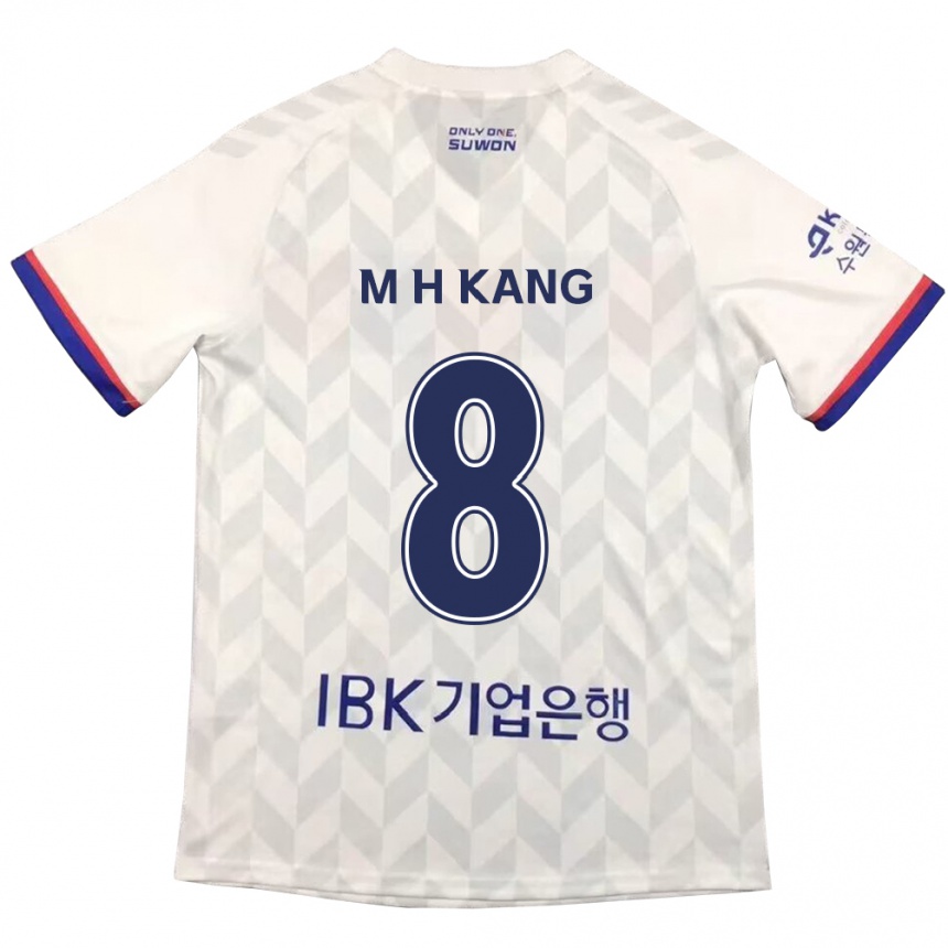 Niño Fútbol Camiseta Ho-Min Kang #8 Blanco Azul 2ª Equipación 2024/25