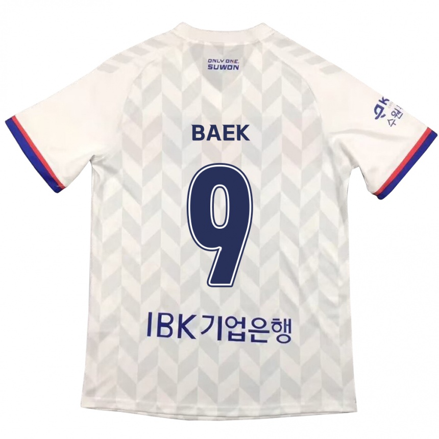 Niño Fútbol Camiseta Kyeong Baek #9 Blanco Azul 2ª Equipación 2024/25