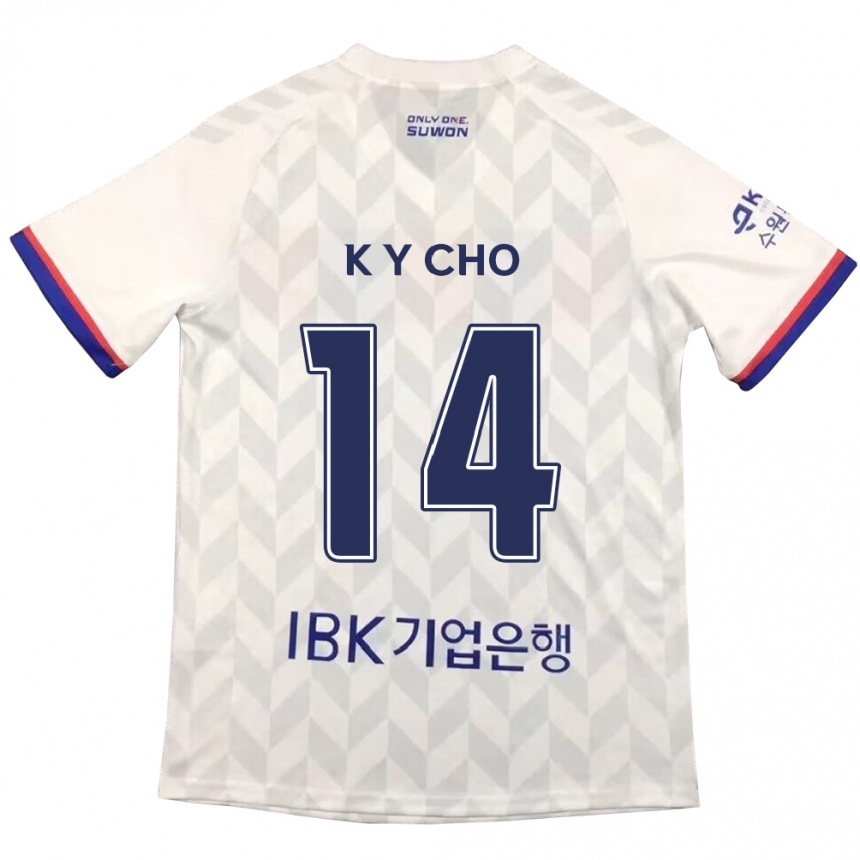 Niño Fútbol Camiseta Yun-Kwon Cho #14 Blanco Azul 2ª Equipación 2024/25