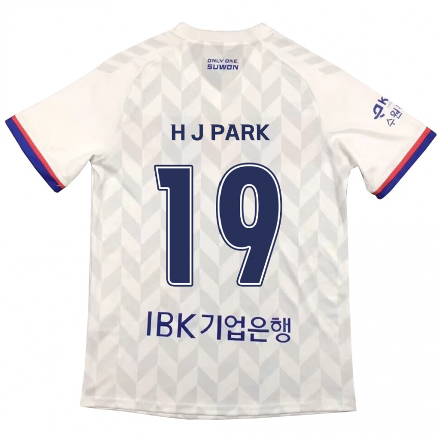 Niño Fútbol Camiseta Jun-Hui Park #19 Blanco Azul 2ª Equipación 2024/25