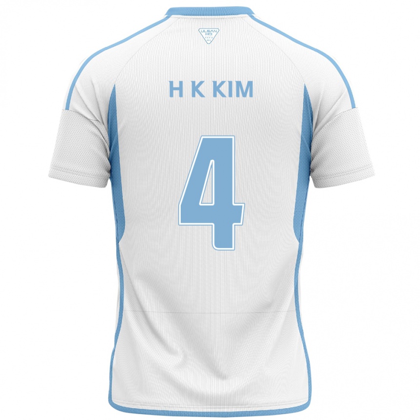 Niño Fútbol Camiseta Kee-Hee Kim #4 Blanco Azul 2ª Equipación 2024/25