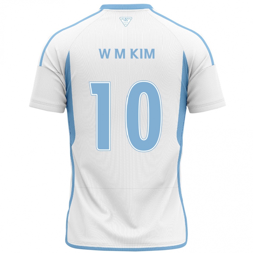 Niño Fútbol Camiseta Min-Woo Kim #10 Blanco Azul 2ª Equipación 2024/25