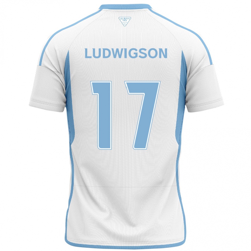 Niño Fútbol Camiseta Gustav Ludwigson #17 Blanco Azul 2ª Equipación 2024/25