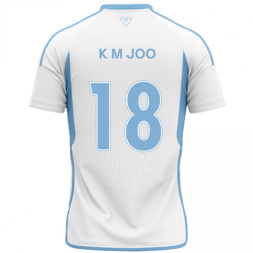 Niño Fútbol Camiseta Min-Kyu Joo #18 Blanco Azul 2ª Equipación 2024/25