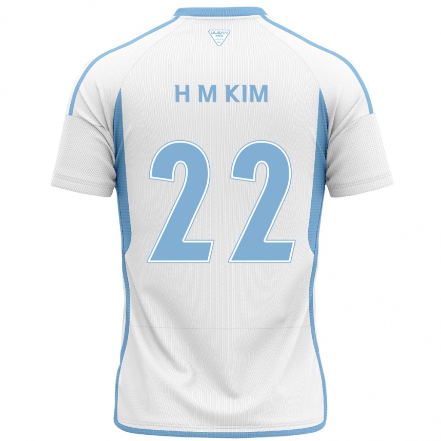 Niño Fútbol Camiseta Min-Hyuk Kim #22 Blanco Azul 2ª Equipación 2024/25