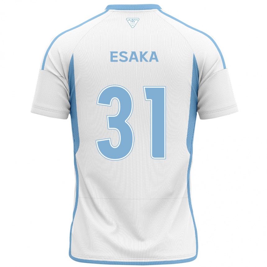 Niño Fútbol Camiseta Ataru Esaka #31 Blanco Azul 2ª Equipación 2024/25