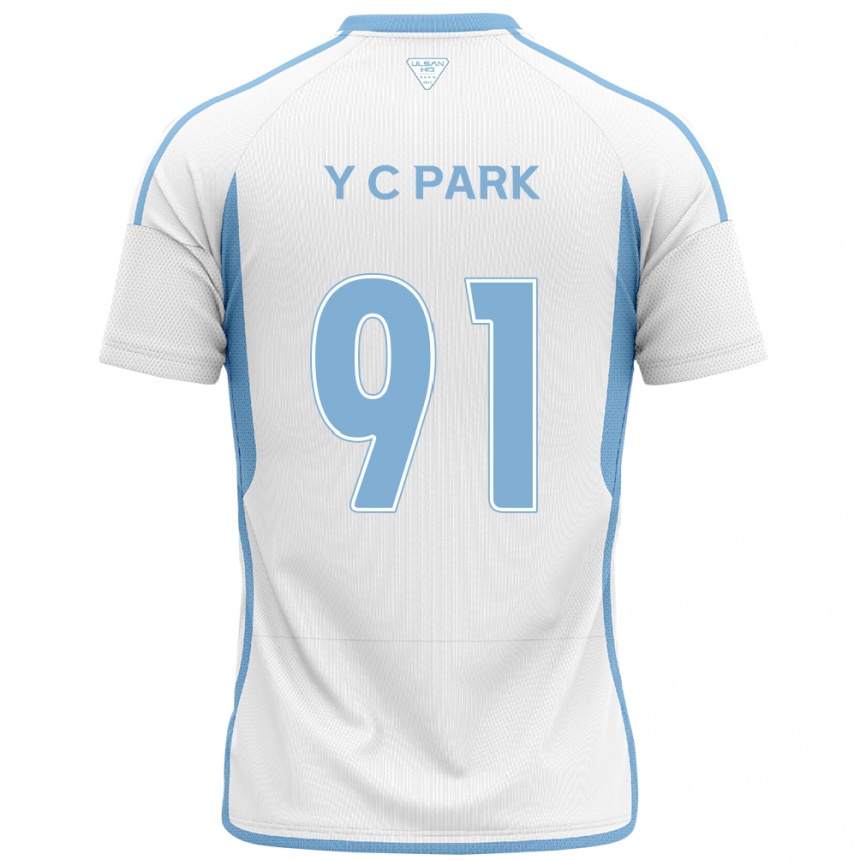 Niño Fútbol Camiseta Chu-Young Park #91 Blanco Azul 2ª Equipación 2024/25