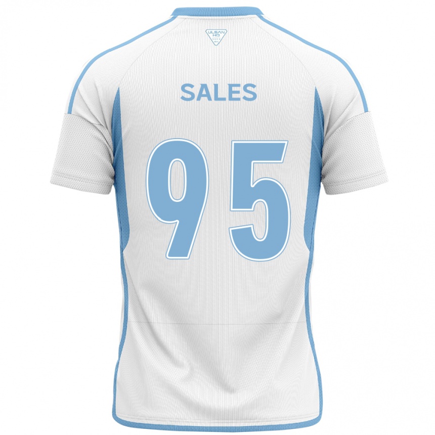 Niño Fútbol Camiseta Matheus Sales #95 Blanco Azul 2ª Equipación 2024/25