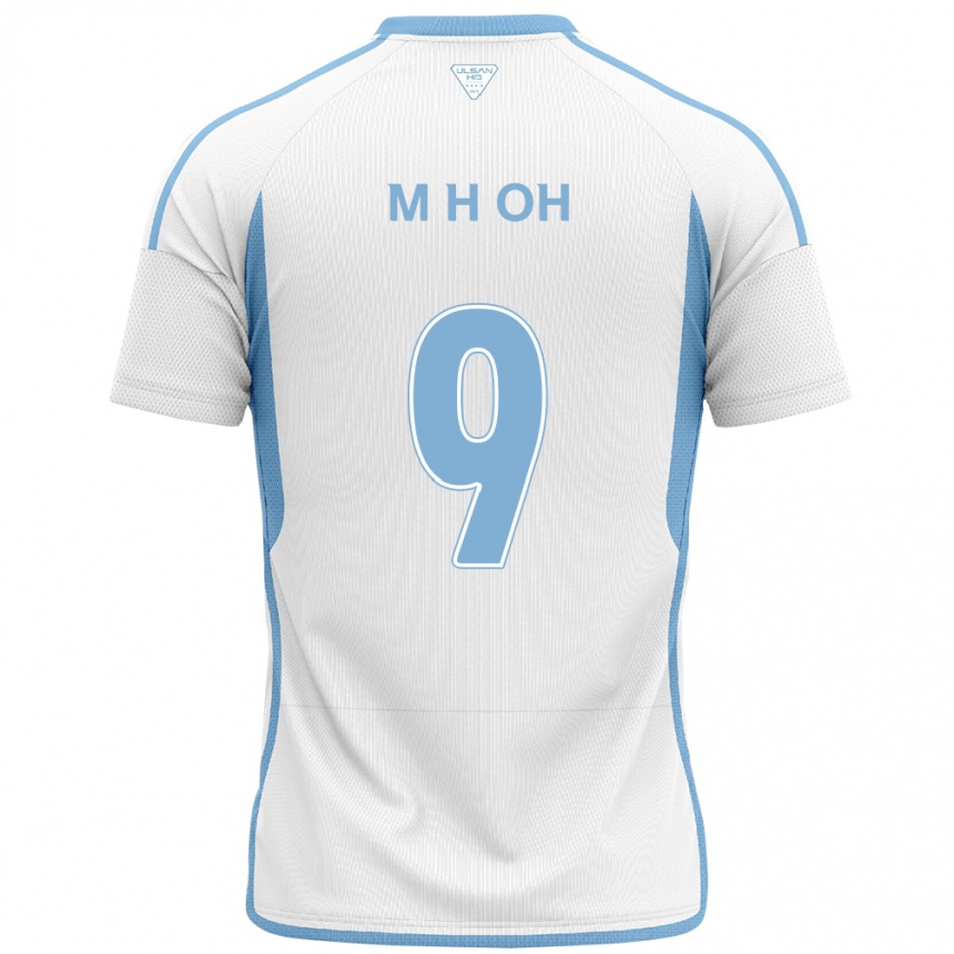 Niño Fútbol Camiseta Hyun-Min Oh #9 Blanco Azul 2ª Equipación 2024/25