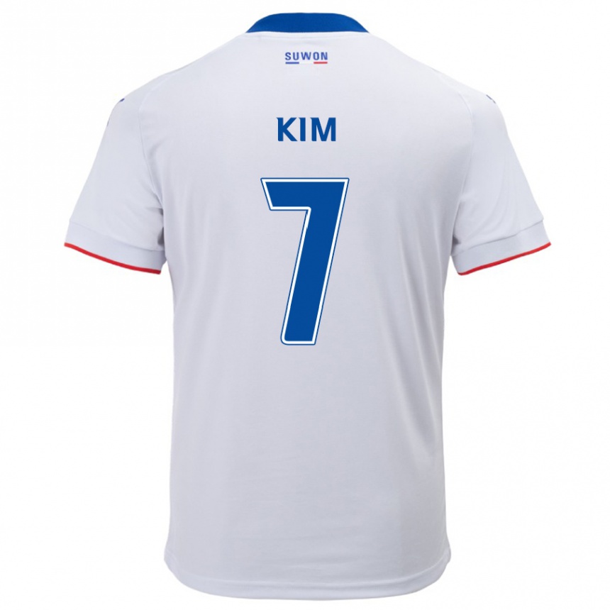 Niño Fútbol Camiseta Hyun Kim #7 Blanco Azul 2ª Equipación 2024/25