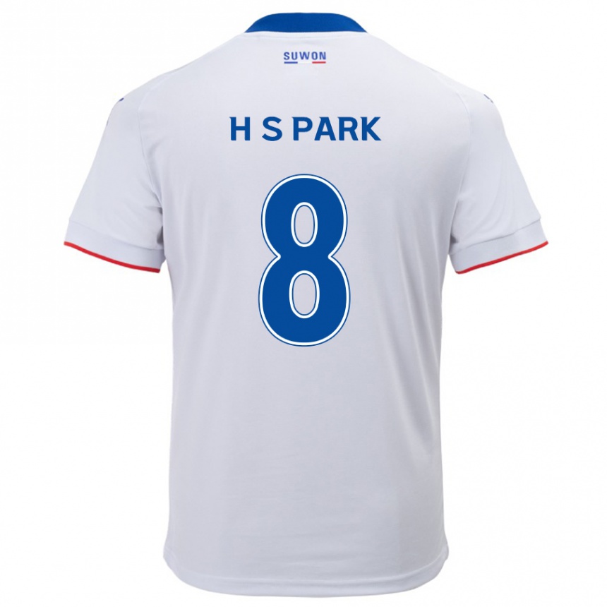 Niño Fútbol Camiseta Sang-Hyeok Park #8 Blanco Azul 2ª Equipación 2024/25