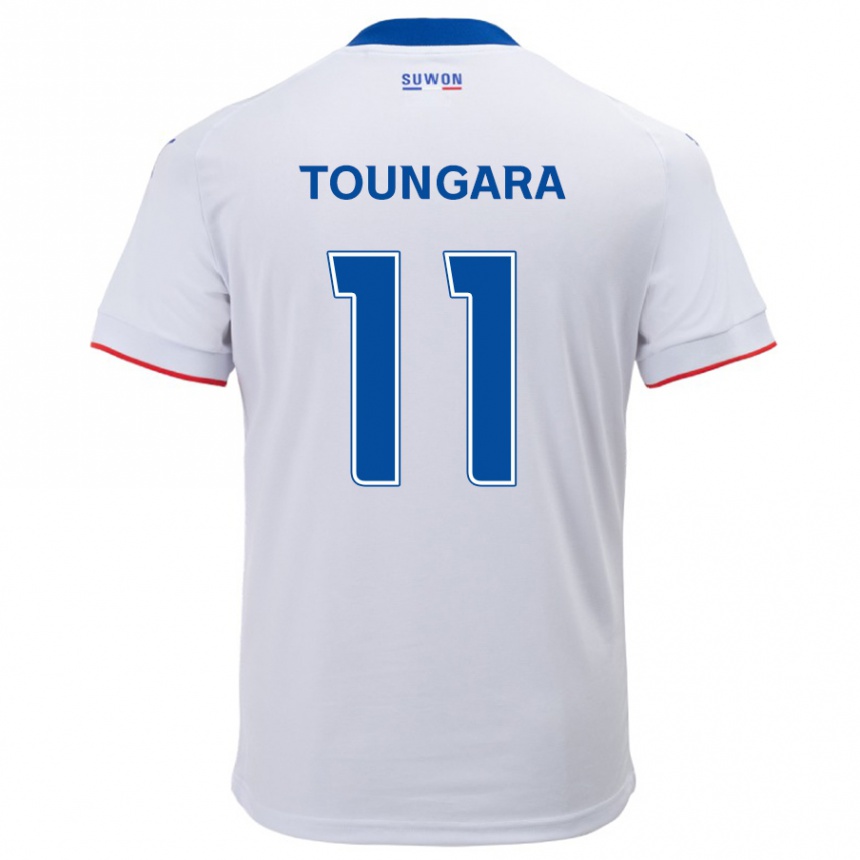 Niño Fútbol Camiseta Aboubacar Toungara #11 Blanco Azul 2ª Equipación 2024/25