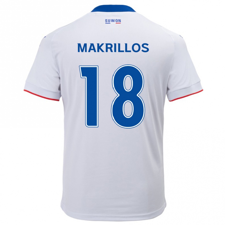 Niño Fútbol Camiseta Peter Makrillos #18 Blanco Azul 2ª Equipación 2024/25