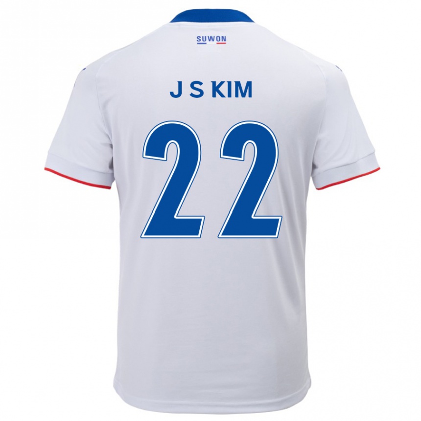 Niño Fútbol Camiseta Sang-Jun Kim #22 Blanco Azul 2ª Equipación 2024/25