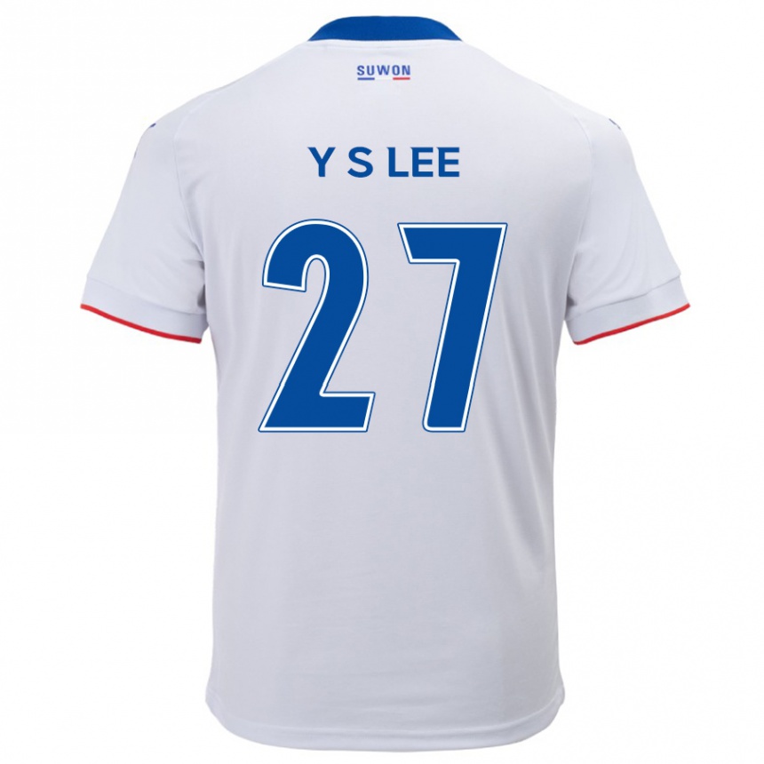 Niño Fútbol Camiseta Shi-Yeong Lee #27 Blanco Azul 2ª Equipación 2024/25