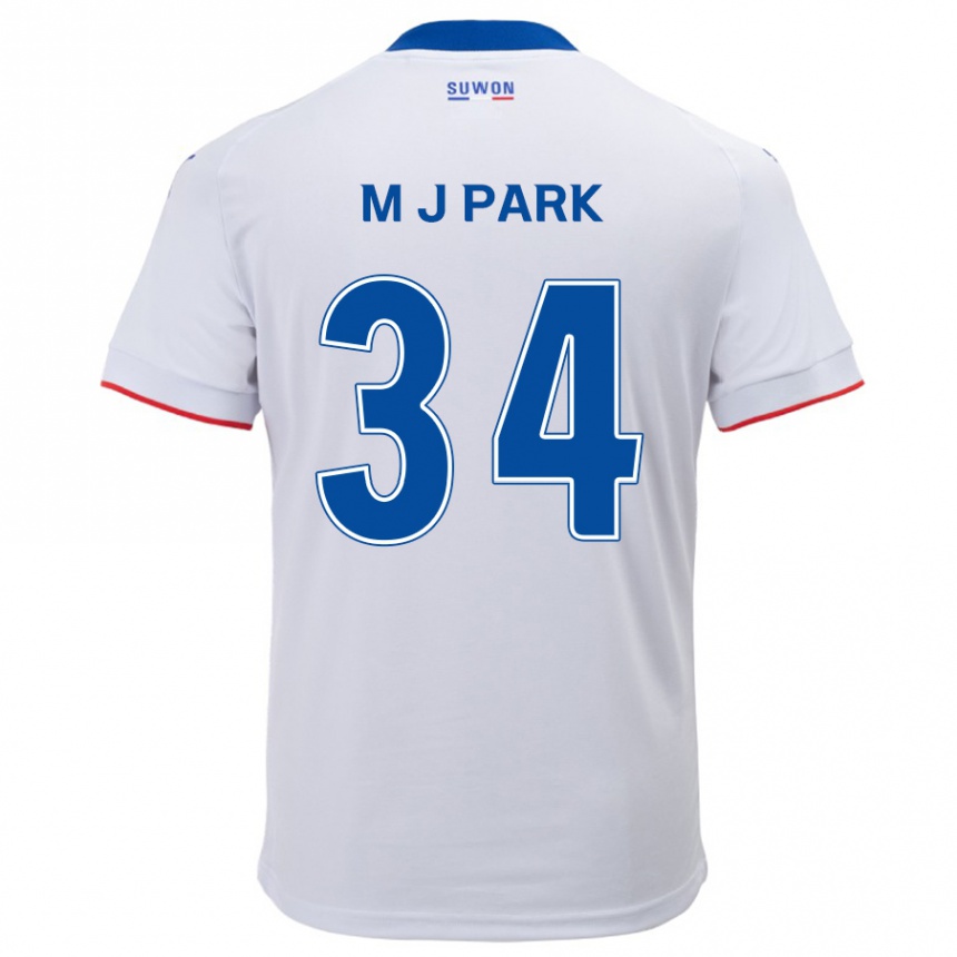 Niño Fútbol Camiseta Ji-Min Park #34 Blanco Azul 2ª Equipación 2024/25